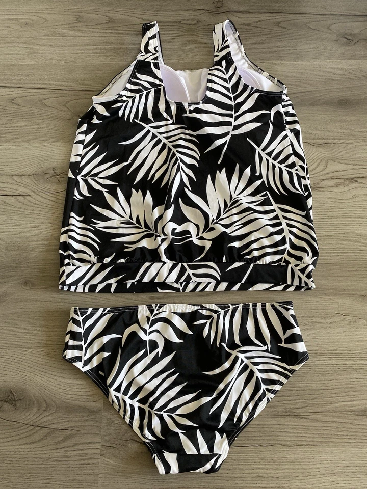 Damen Tankini zebra Muster Größe 40 Bonprix gepolsterte Cups wurde anprobiert - Bild 2 von 4
