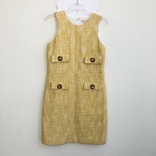 NEW Michael Kors Women's Yellow Saffron Tweed Knit Dress size 8 Sleeveless DG