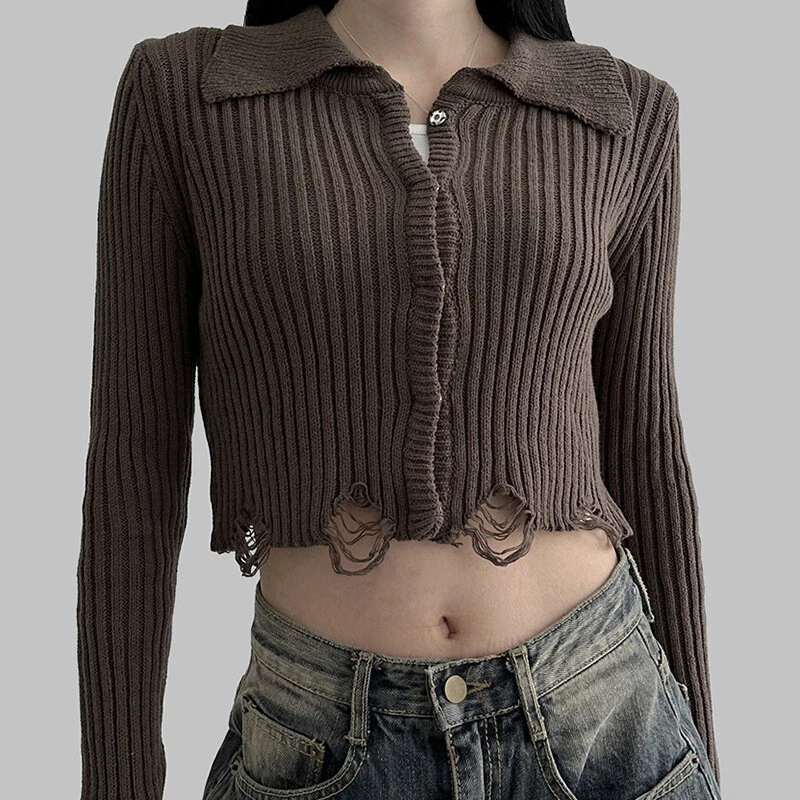 Ripped knitted shop sweater