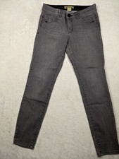 Democracy "Ab" Solution Booty Lift Women 8 Gray Jean Elastic Waistband Skinny