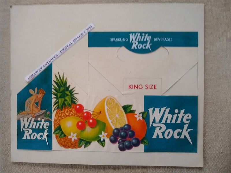 1960 WHITE ROCK SODA Bottle Six Pack Box Original DESIGN MOCK UP Board by ARTIST