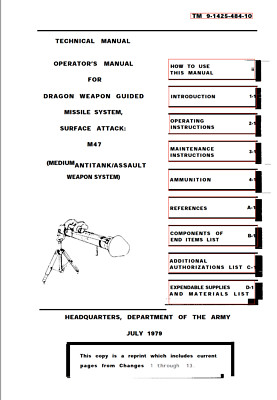 228 Page M47 DRAGON GUIDED MISSILE SYSTEM Operator Technical Manual on CD