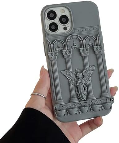 Compatible for iPhone 11 Case with Silicone 3D Cute Angel Statue Retro Pattern F