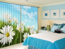 3D Chrysanthemum Grass ZHUA1467 Blockout Photo Curtain Fabric Window Zoe
