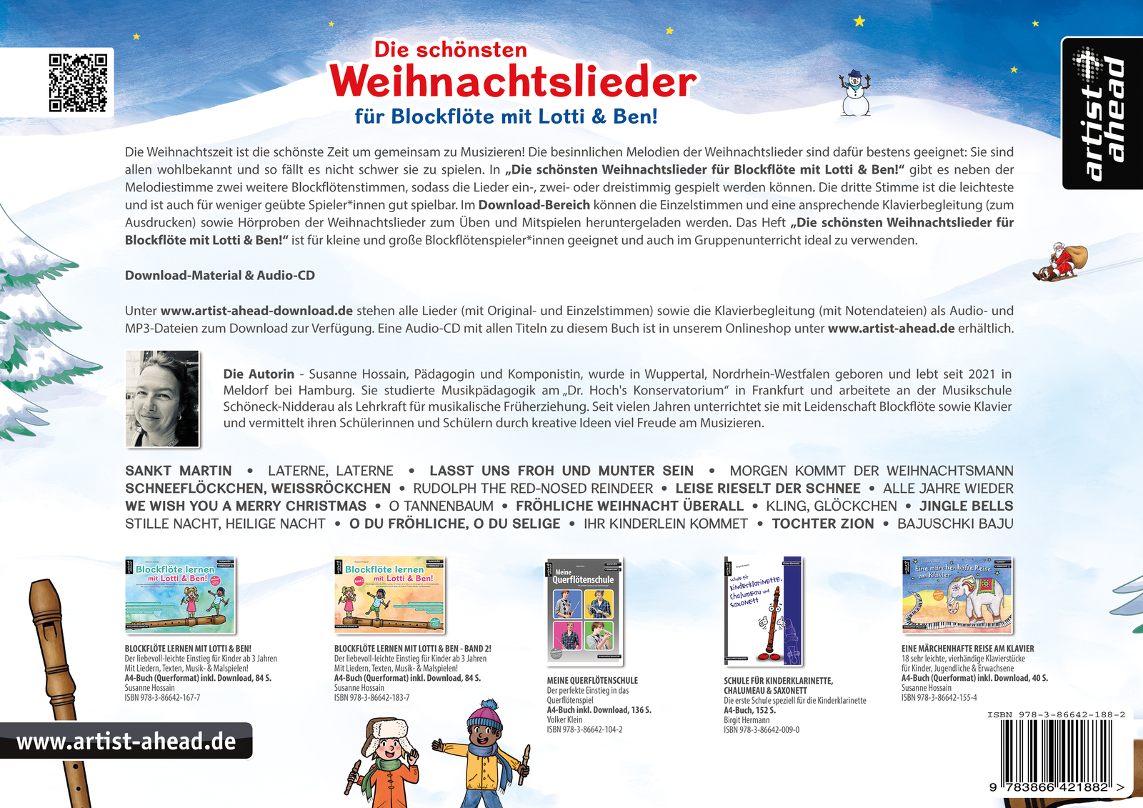 Thumbnail - Susanne Hossain / Die Schönsten Weihnachtslieder Für Blockflöte Mit