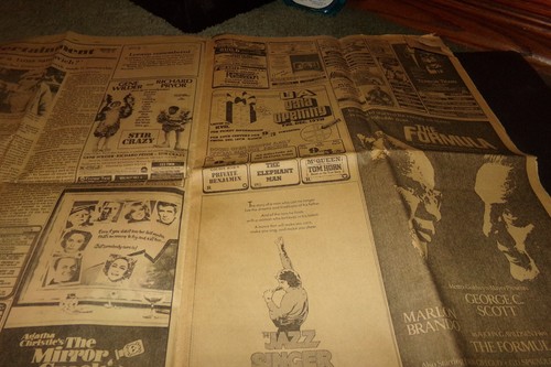 Vintage Dallas Morning News Beatles John Lennon Poster Deniro Raging Bull Movies - Picture 3 of 9