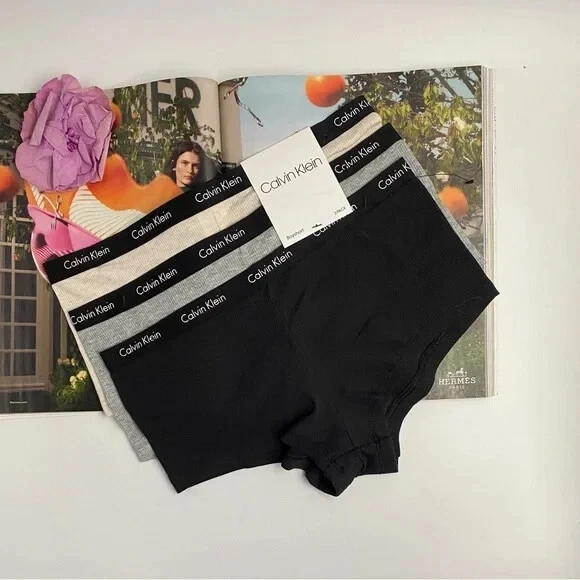 Nuevo con etiquetas Calvin Klein Algodón Mujer Carrusel Acanalado Boyshort **ELIGE** Foto 4 de 4