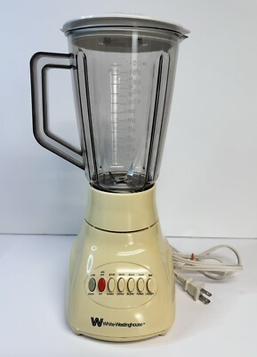 Vintage White-Westinghouse Blender Model WWBL10 400W 7-Speed Cream Yellow