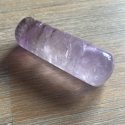 Amethyst Crystal Natural Stone Purple Smooth Oblong 3” x 1” - Picture 2 of 3