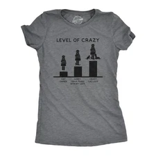 Womens Level Of Crazy T Shirt Funny Crazy Cat Lady Pet Kitty Animal Lover