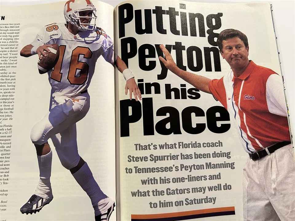1997 Sports Illustrated TENNESSEE VOLS vs FLORIDA Gators PEYTON MANNING  - Image 2 of 2