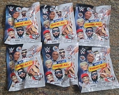 Lot of 6  ︎ WWE Splats Head & Championship Title Sealed Blind Bags