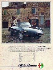 Alfa Romeo Sports Sedan Spider Thrill Machine Sales Brochure 1970s