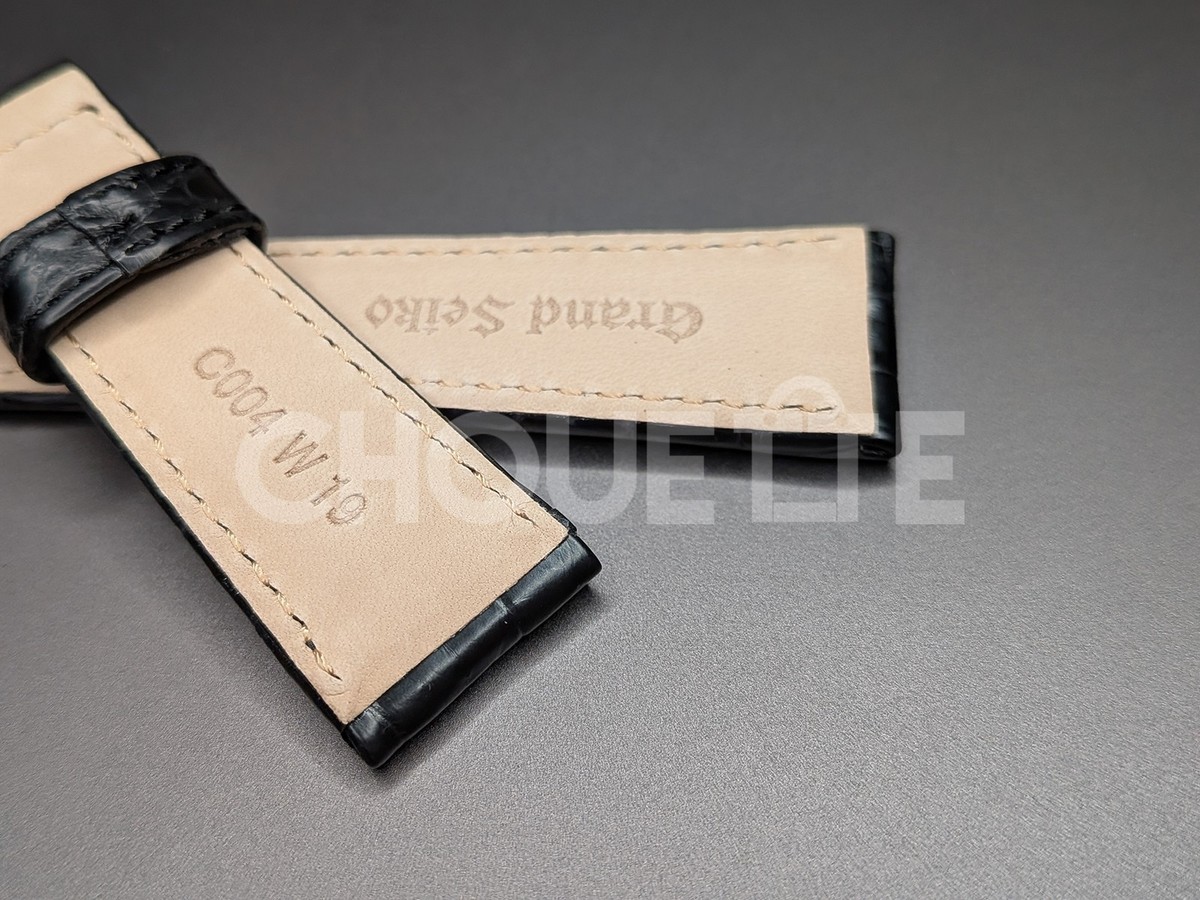 Genuine Grand Seiko 19mm Black Crocodile Leather Strap Band