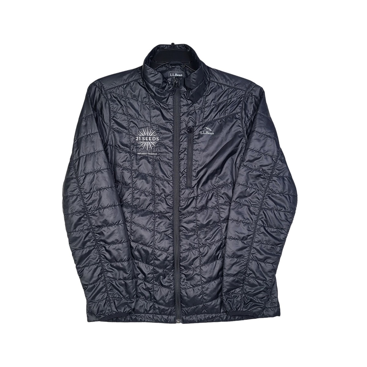 LL BEAN Jacket Womens Large Black PrimaLoft Packaway Quilted 