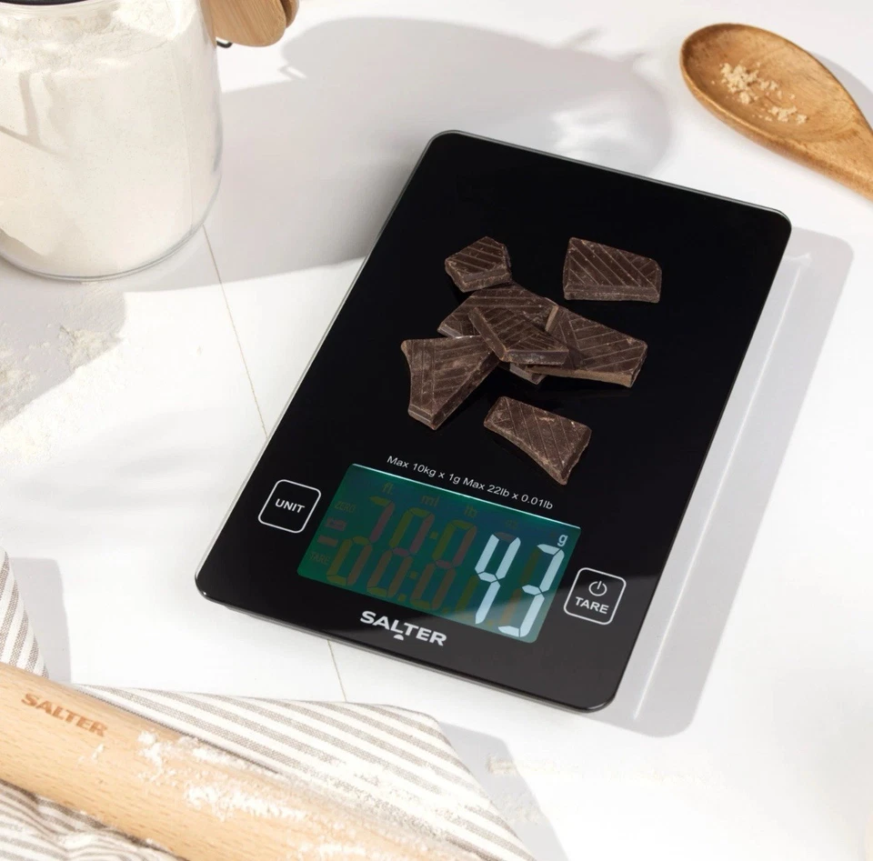 Báscula de cocina de alta capacidad Salter - 10 kg de capacidad, pantalla digital, añadir y pesar Foto 3 de 4