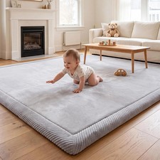 Tapis D’éveil Bébé Velours 120x170cm, Épais et Doux, 3,5cm Tapis Bébé Épais Tapi
