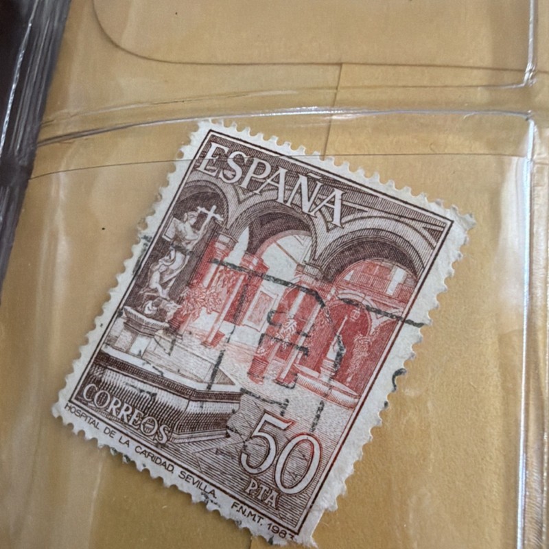 Spain Correos 50 PTA 1981 Architecture Postage Stamp Used Handstamped Cancel