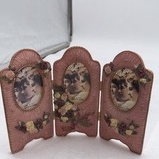 Beautiful Floral VINTAGE Triple Picture Frame Victorian Style Roses Collage 3x2