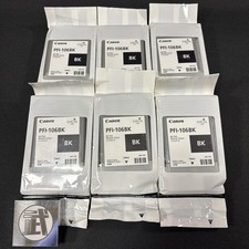 Canon PFI-106 BK Ink Cartridge Tank GENUINE 130ml Expired New Unopened set of 6