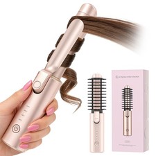 Cordless Hair Curling Iron Brush 7000mAh USB Rechargeable - Portable Travel