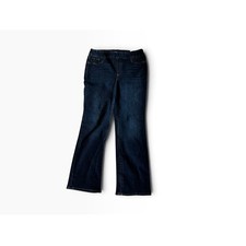 Chico's Pull On Slim Boot Jeans 10R Dark Wash Stretch Denim