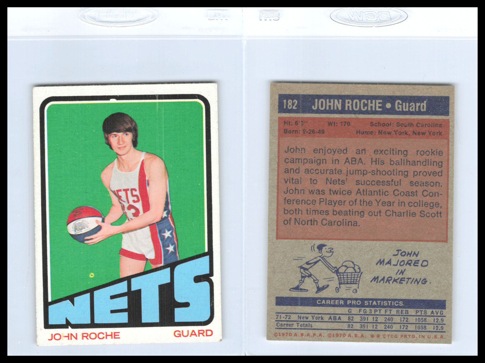 1972-73 Topps - John Roche #182 (RC) - No Creases