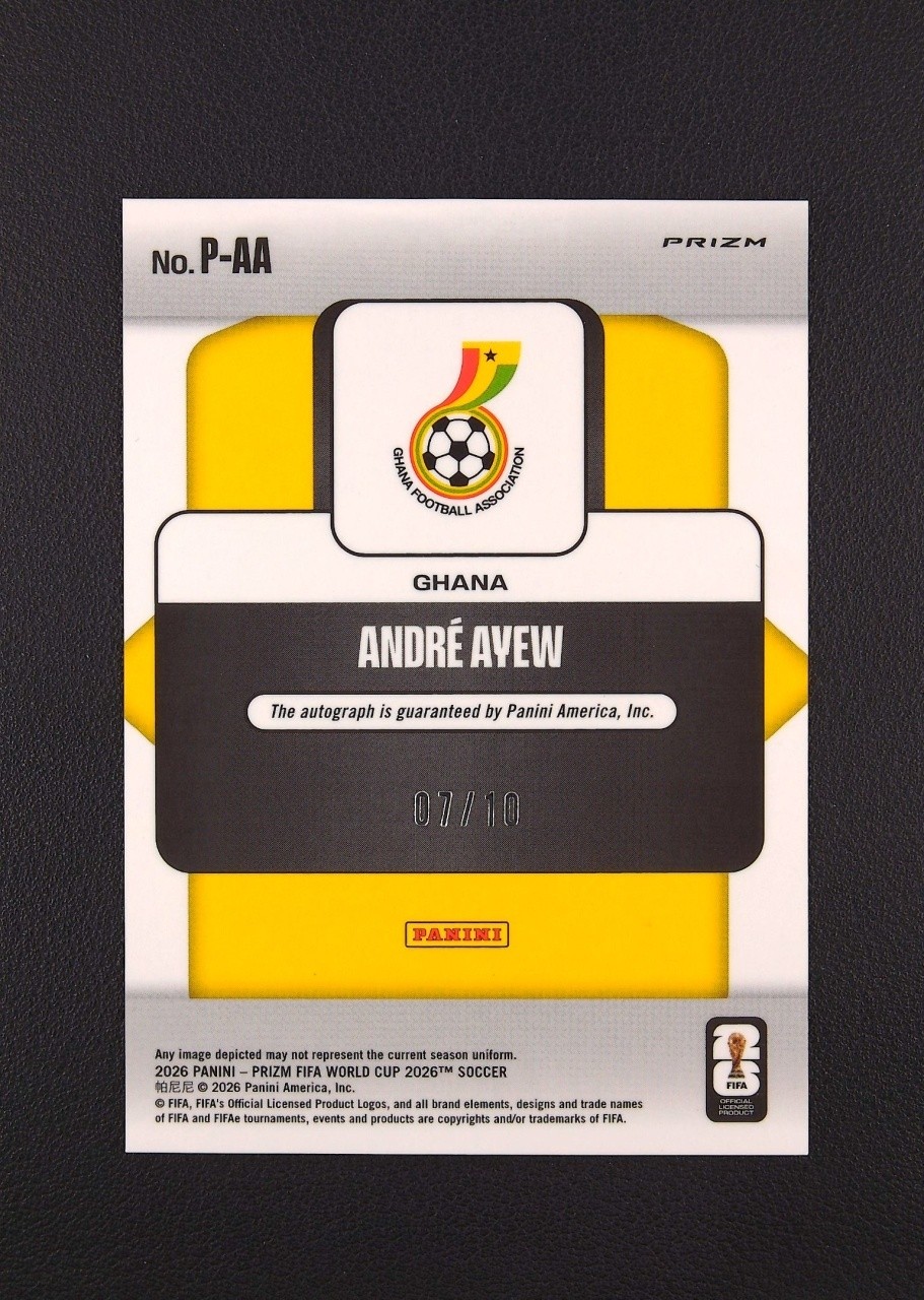 Andre Ayew 2026 Panini Prizm FIFA World Cup Penmanship Gold Auto /10 #P-AA view 2