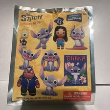 Disney Lilo Stitch Series 63 Collectible Bag Clip Keychain Flocked Stitch