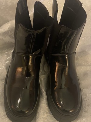 Black Patent Leather Ankle Booties Women's size 9M