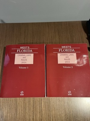 West's Florida Criminal Laws and Rules 2024 Edition Volume 1 & 2 VG