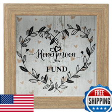 Lawrence Frames Honeymoon Fund Shadow Box 8" Square Wood Grain Holds Cash