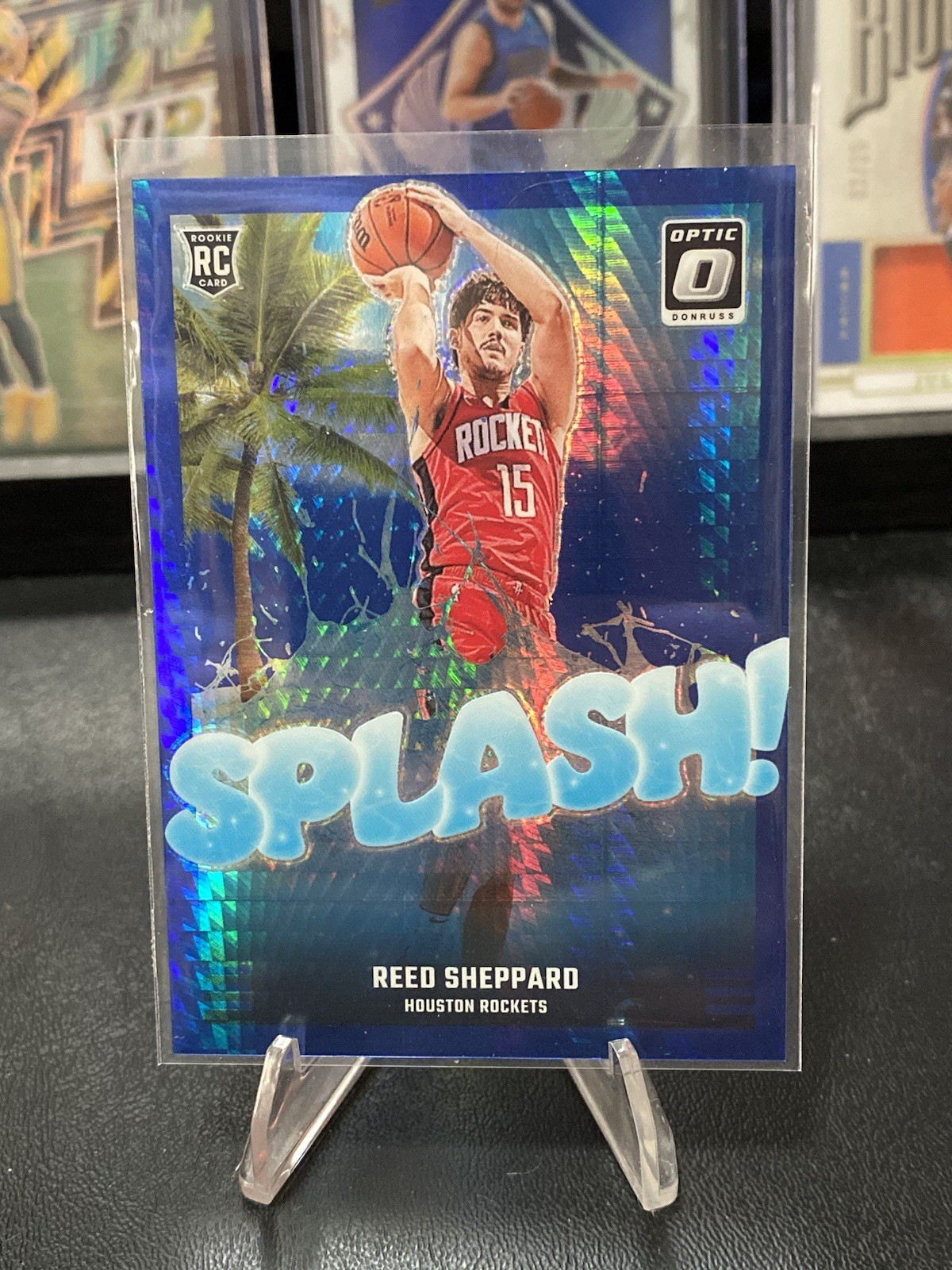 Reed Sheppard 2024-25 Panini Donruss Optic RC Splash Blue Hyper /175 #13