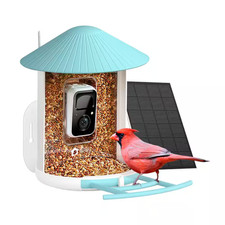 Blue Recycled Plastics Wireless Smart Camera Bird Feeder 1.5 L, 1-Pack