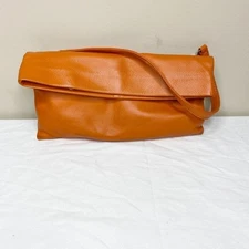 ILI New York Small Orange Genuine Leather Handbag Clutch