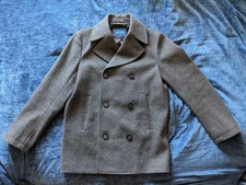Cole Haan Men’s Size Small S Pea Coat/Top Coat Charcoal Grey Wool Blend Coat NEW