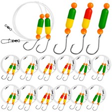 Pompano Surf Fishing Rigs 12 Pack Assorted Colors  A Double Drop With Hooks