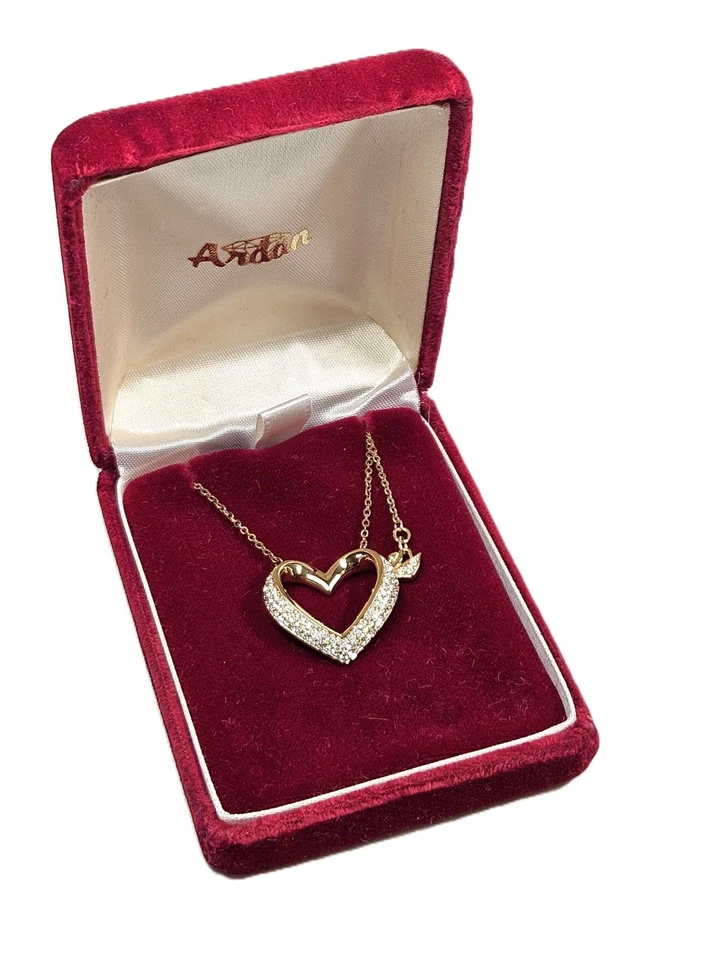 Collar Colgante SWAROVSKI Cristal Austriaco CUPIDON Corazón Abierto Cristales Pavé Foto 2 de 4