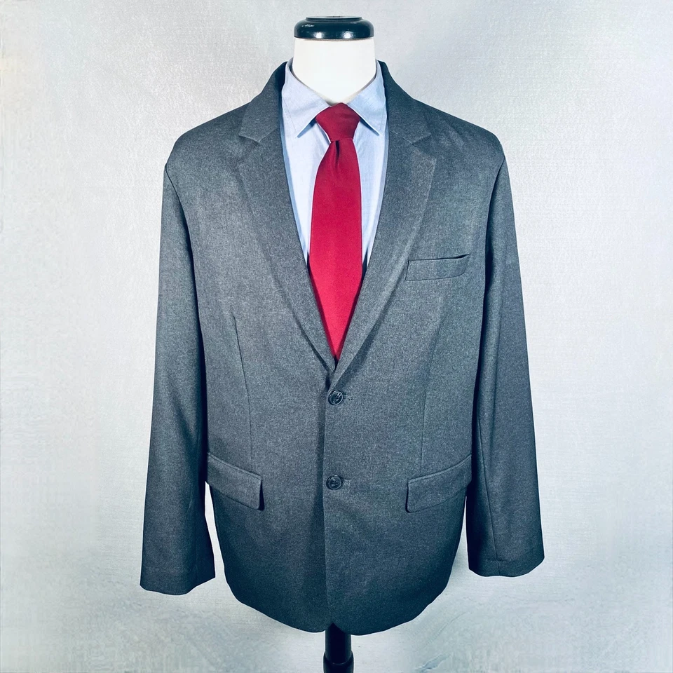 Bluffworks Gramercy Blazer Mens 44R Gray Stretch Sport Coat Jacket Classic Fit - Image 3 of 4