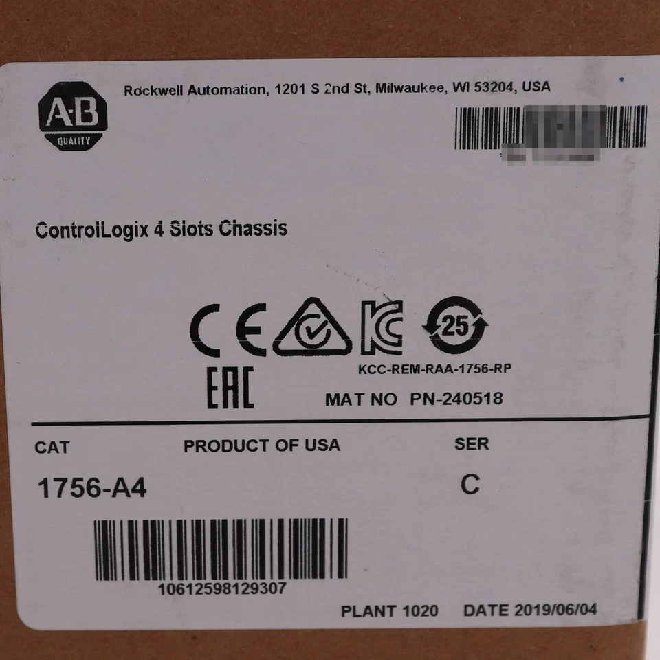 Allen-Bradley Nuevo AB 1756-A4 ControlLogix 4 Ranuras Chasis 1756A4 En Stock Foto 3 de 4