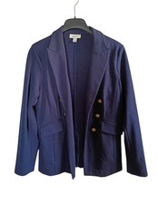 Chic Navy Blazer With Gold Accents Size Small