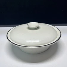 English Ironstone Salem England Silver Elegance Covered Dish