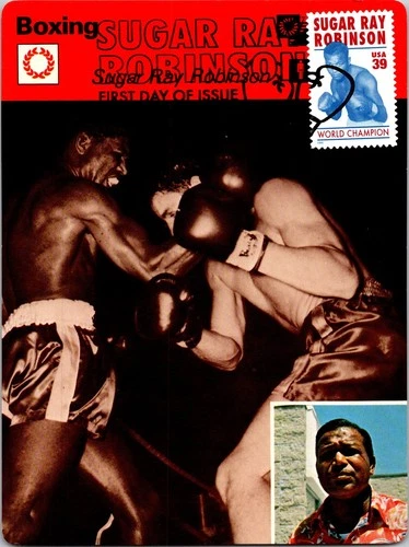 Dr Jim Stamps Maximum Card Sugar Ray Robinson 39C Fdc