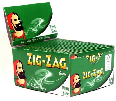 ZIG ZAG GREEN KING SIZE Smoking Zigarette Original Smoking Paper - 50 Hefte