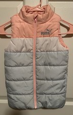 Puma Pink Blue Girls Puffer Vest Size XS 5/6