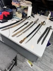 Collectible Swords & Sabers Lot - A few katanas, ww2 bayonet, and marine swords.