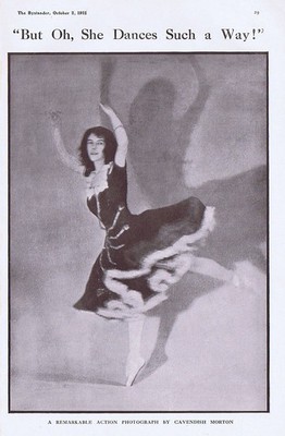 CAVENDISH MORTON Action Bild einer Ballerina - antiker Druck 1912