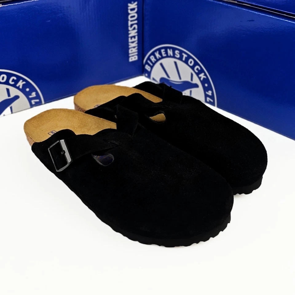 Birkenstock Boston Suede Black-Natural Leather Clog Narrow/Wide EU37-45 Unisex - Image 3 of 4