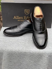 Allen Edmonds Byron Men's Black Leather Cap Toe Oxfords Sz 9D Made In USA 🇺🇸