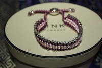 Genuine Links Of London Silver 35 Bar Purple And Pink Friendship Bracelet - Bnib Genuine Links Of London Silver 35 Bar Purple And Pink Friendship Bracelet - Bnib